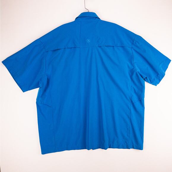 Tru-Spec Hiking Shirt Men's 2XL Vented Snaps Blue Button Down Short Sleeve - Picture 10 of 13